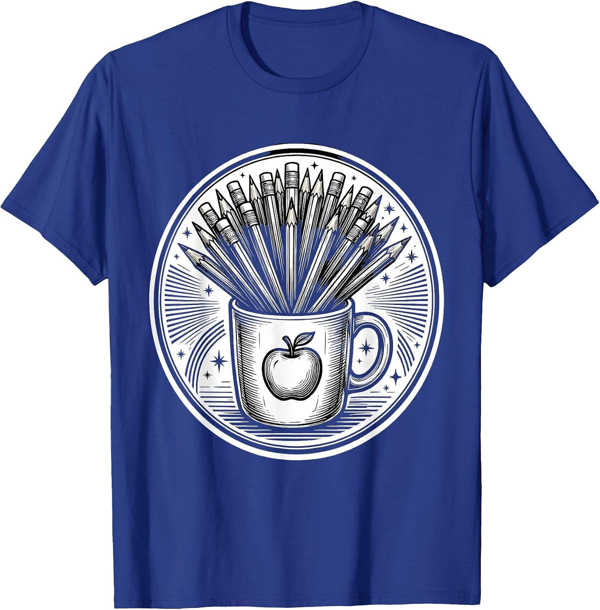 Third Grade Teacher Coffee Mug Pencils Graphic T-Shirt - Royal Blue