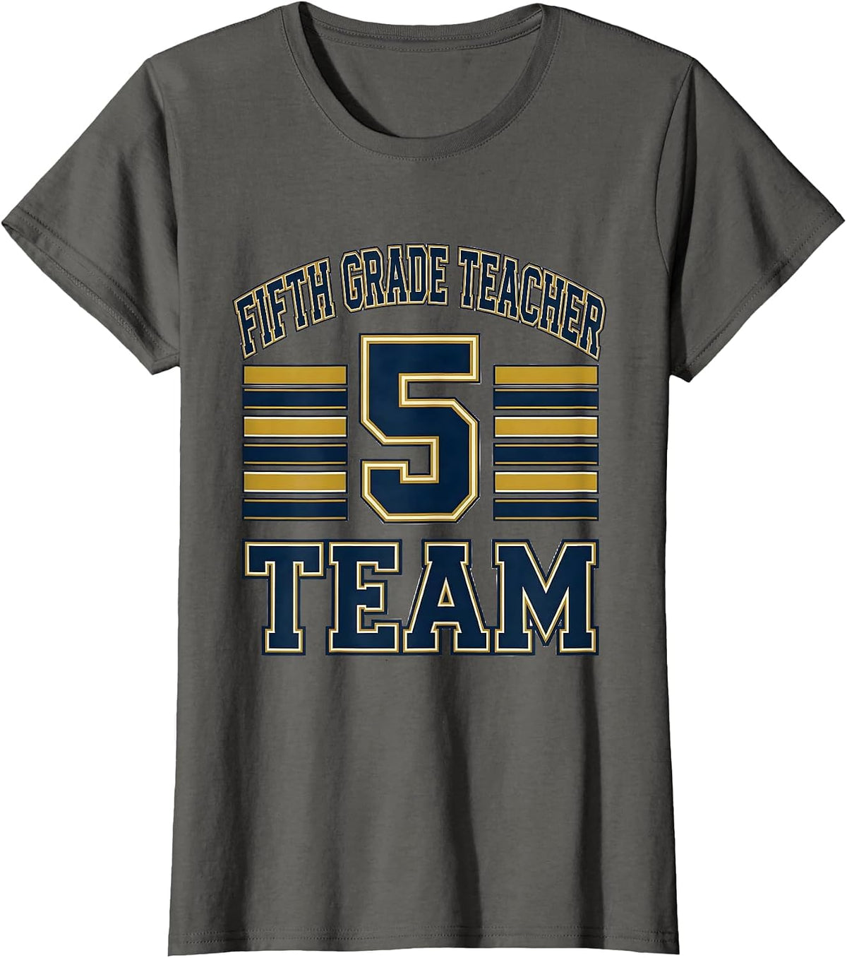 Women's Fifth Grade Teacher Team Sports Back to School Elementary T-Shirt - Asphalt Grey