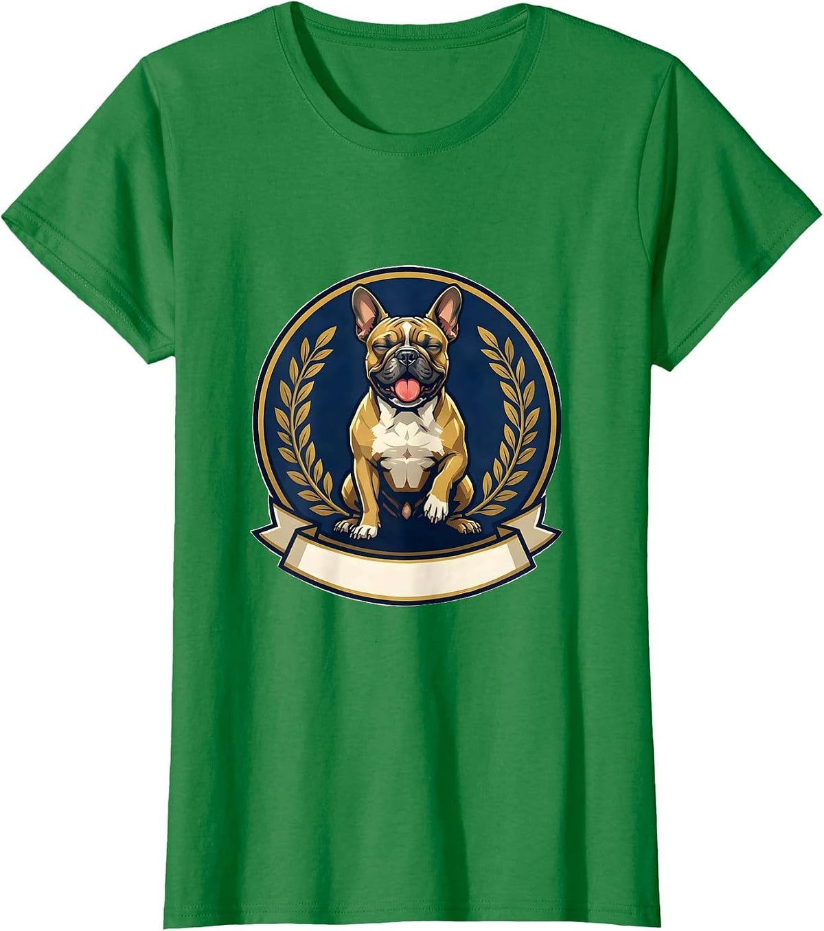 Women's Pittie Crest Pitbull Mom Dog Lover Emblem T-Shirt - Kelly Green