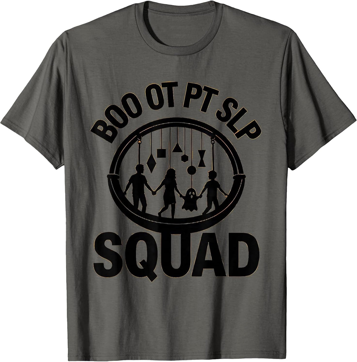 Boo OT PT SLP Squad Halloween Occupational Therapy Squad T-Shirt - Asphalt Grey