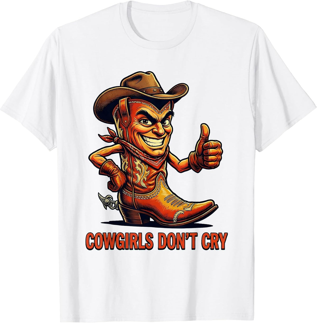 Men's Cowgirls Don't Cry Western Spirit Design T-Shirt - White