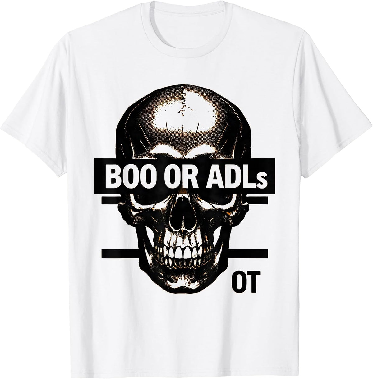Men's Boo Or ADLs OT Funny Occupational Therapy Halloween Workwear T-Shirt - White