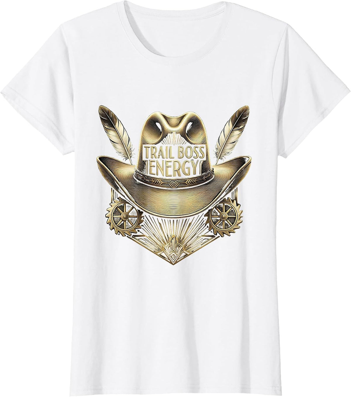 Trail Boss Energy Cowgirl Design T-Shirt - White