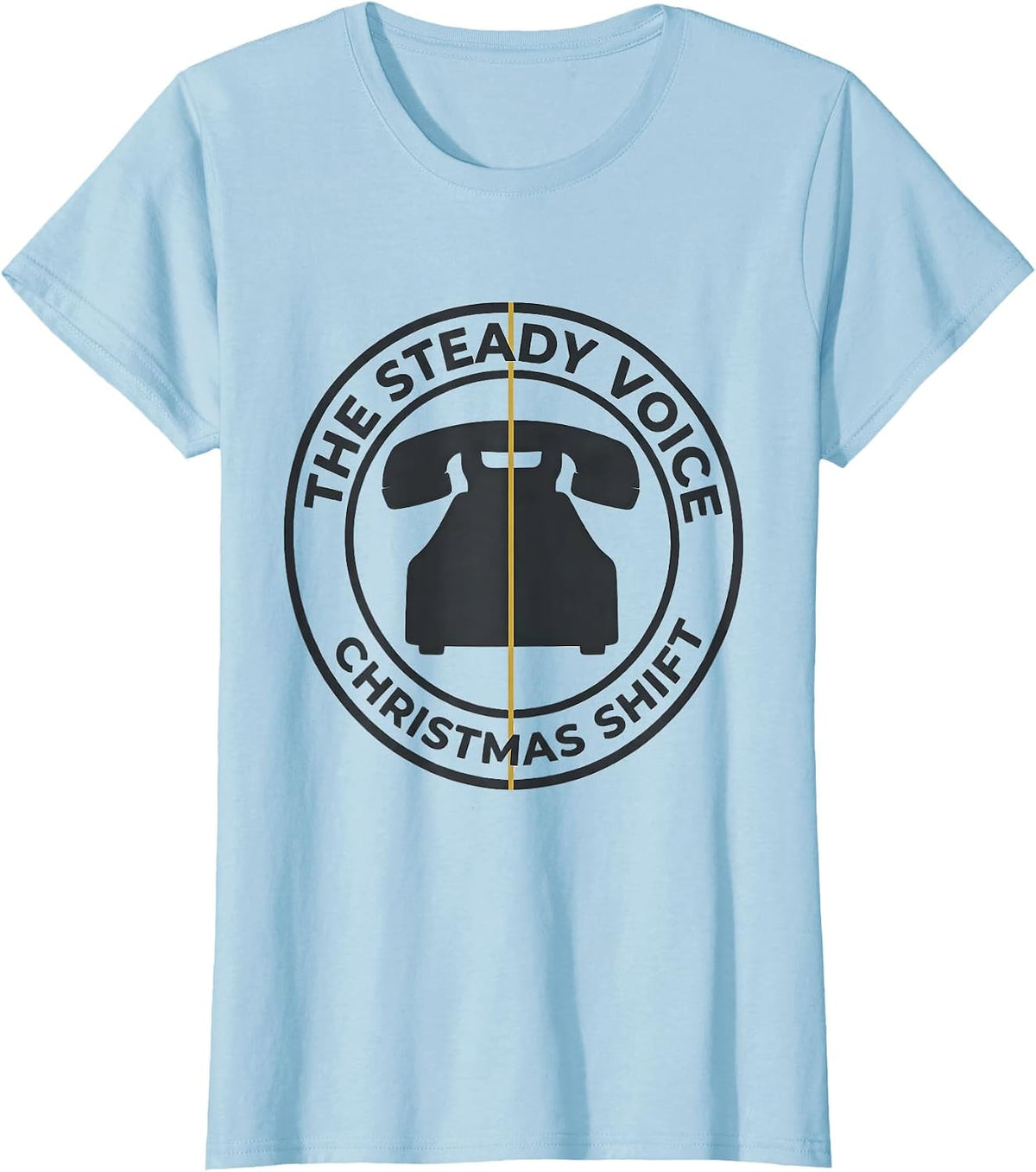 The Steady Voice Christmas Shift Funny 911 Dispatcher T-Shirt - Baby Blue