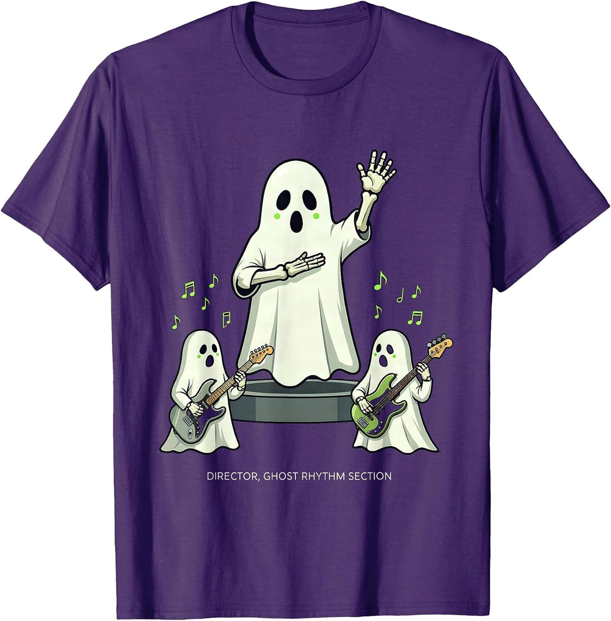 Director Ghost Rhythm Section Funny Music Teacher Halloween T-Shirt - Purple