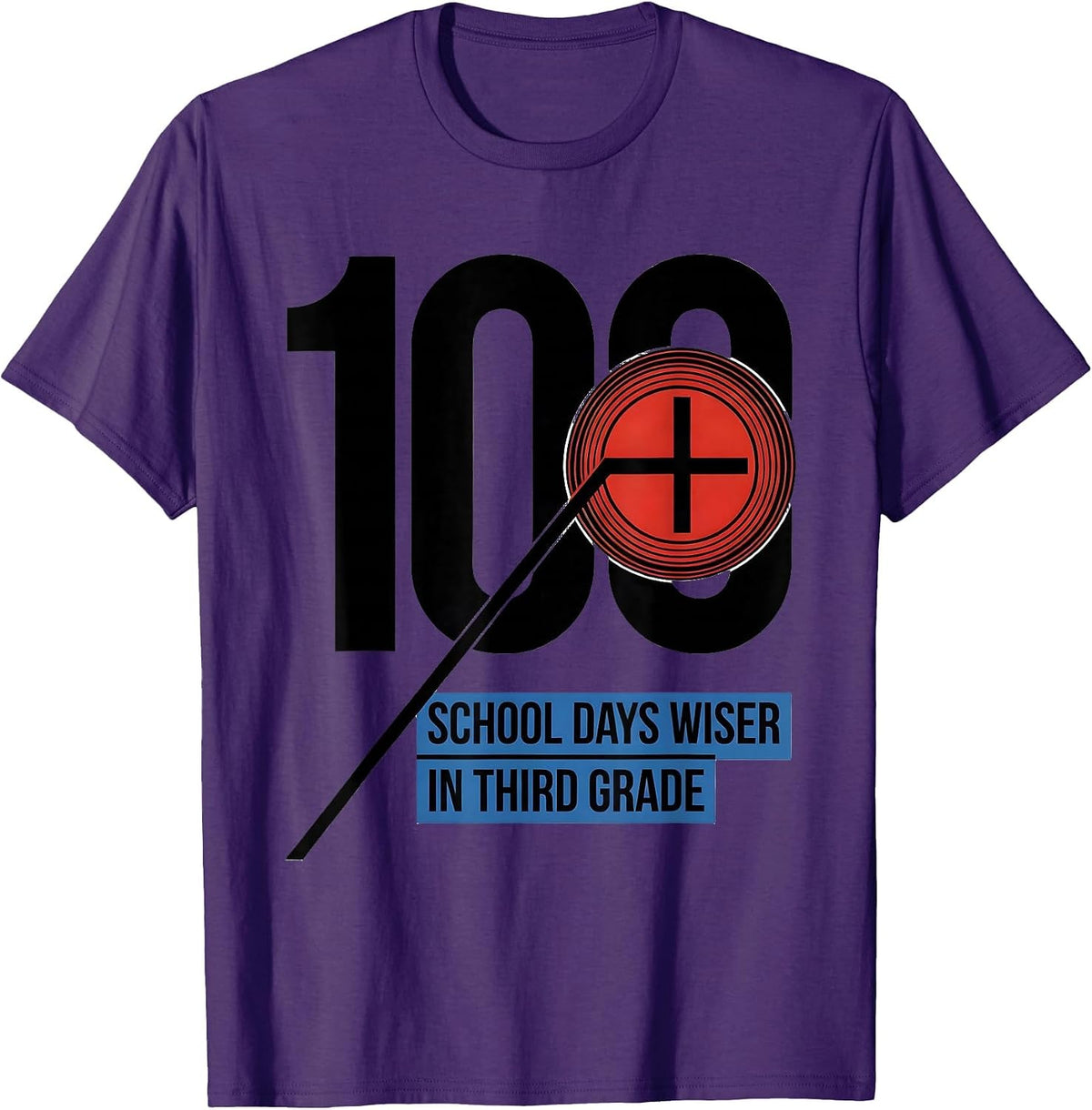 100 School Days Wiser In Third Grade Bauhaus Modernist T-Shirt - Purple