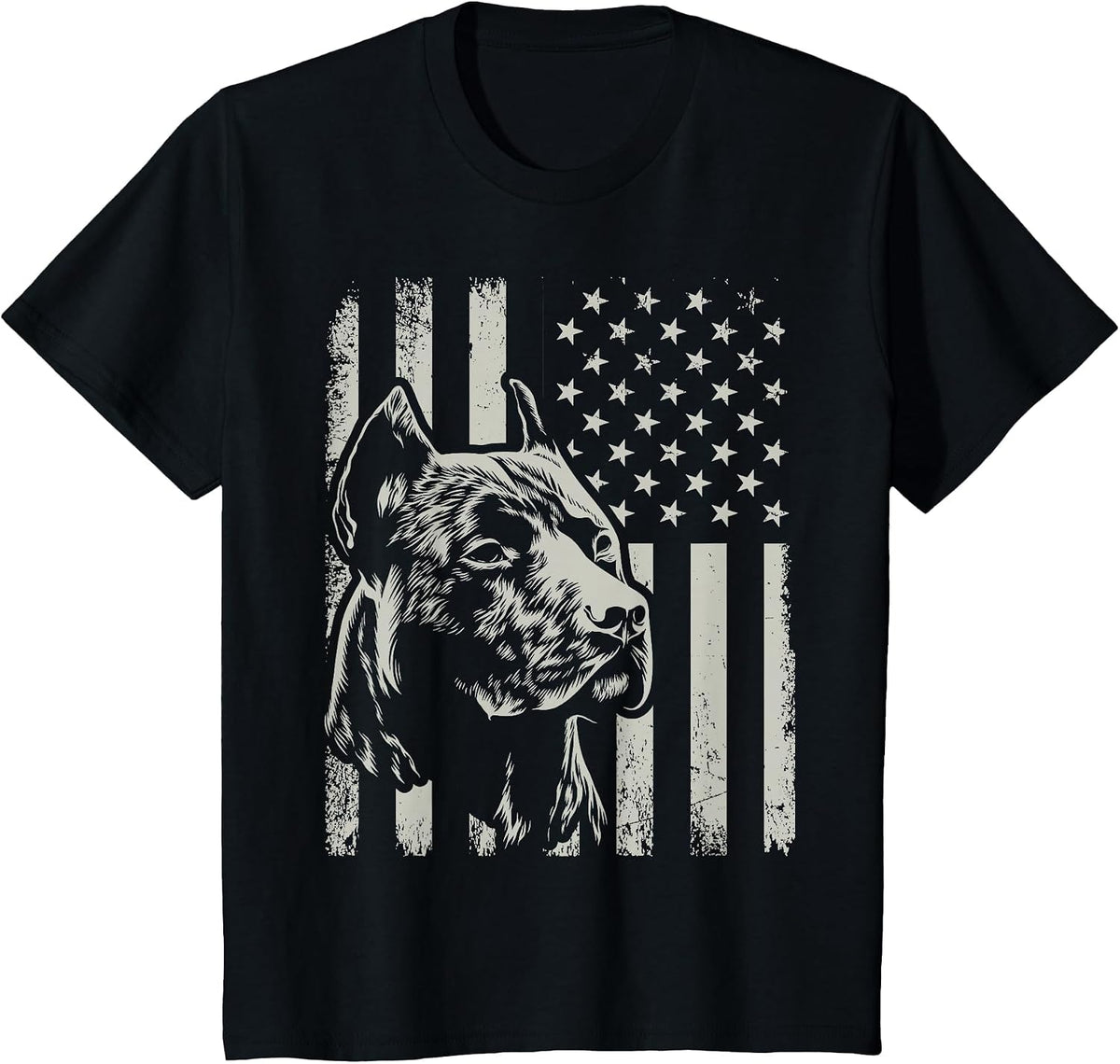 Proud Patriotic Pit Bull Owner Lover American Flag T-Shirt - Black