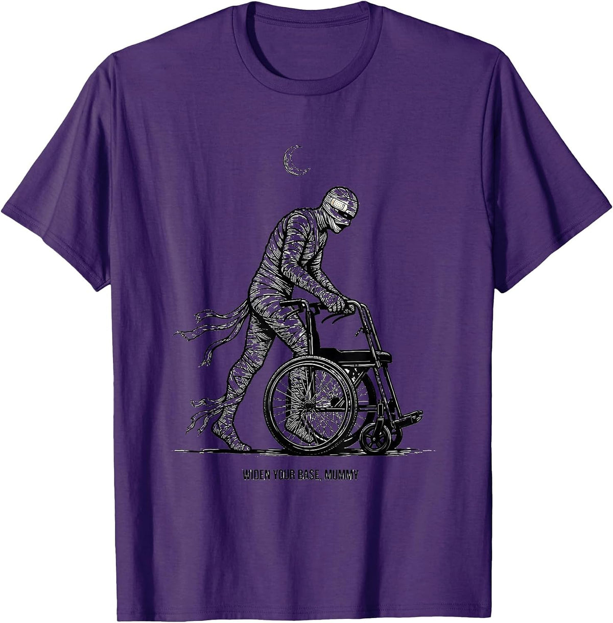 Men's Widen Your Base, Mummy Funny OT PT Therapist Halloween T-Shirt - Purple