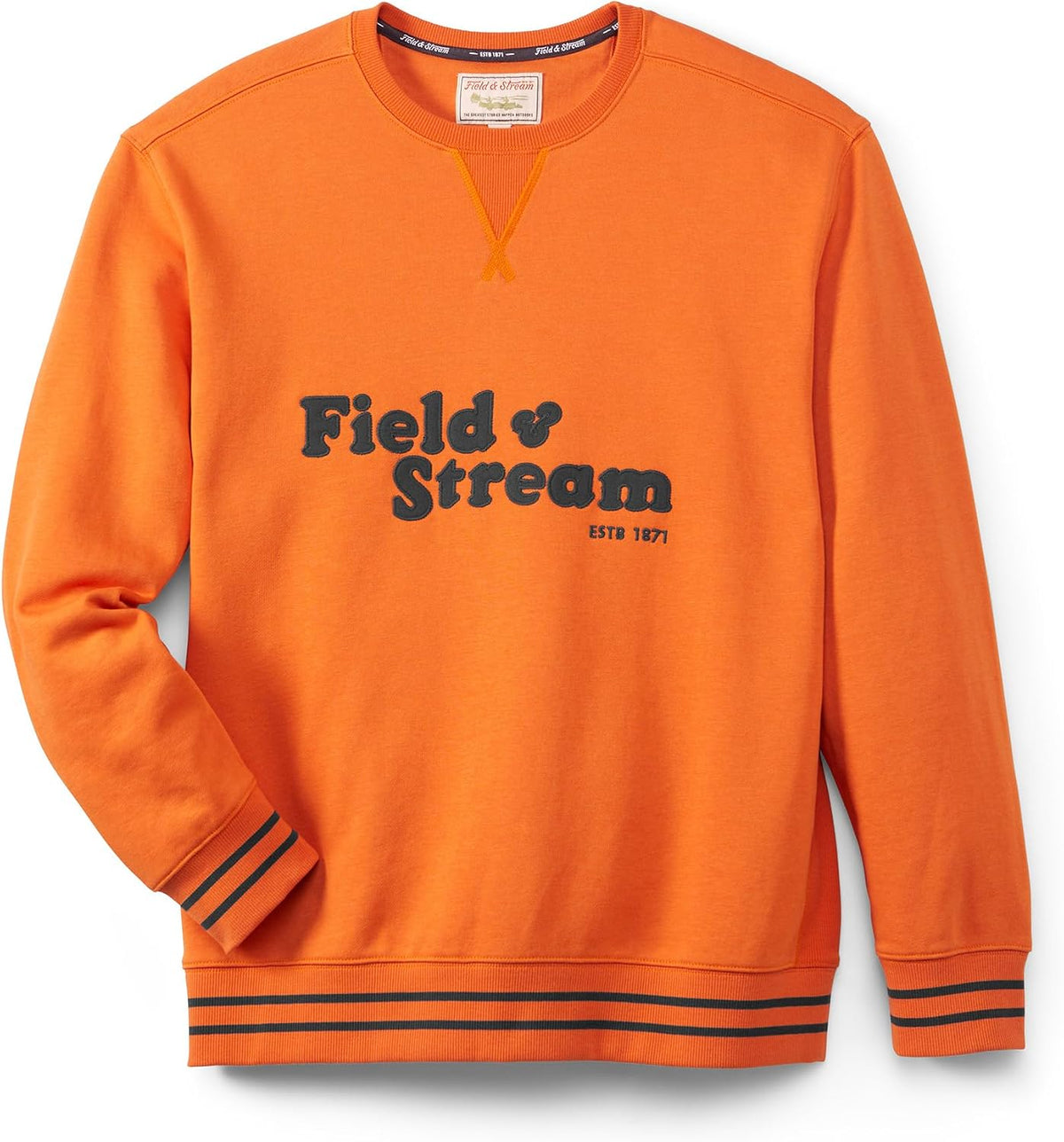 Field & Stream Tackle Twill French Terry Applique Crewneck - Orange