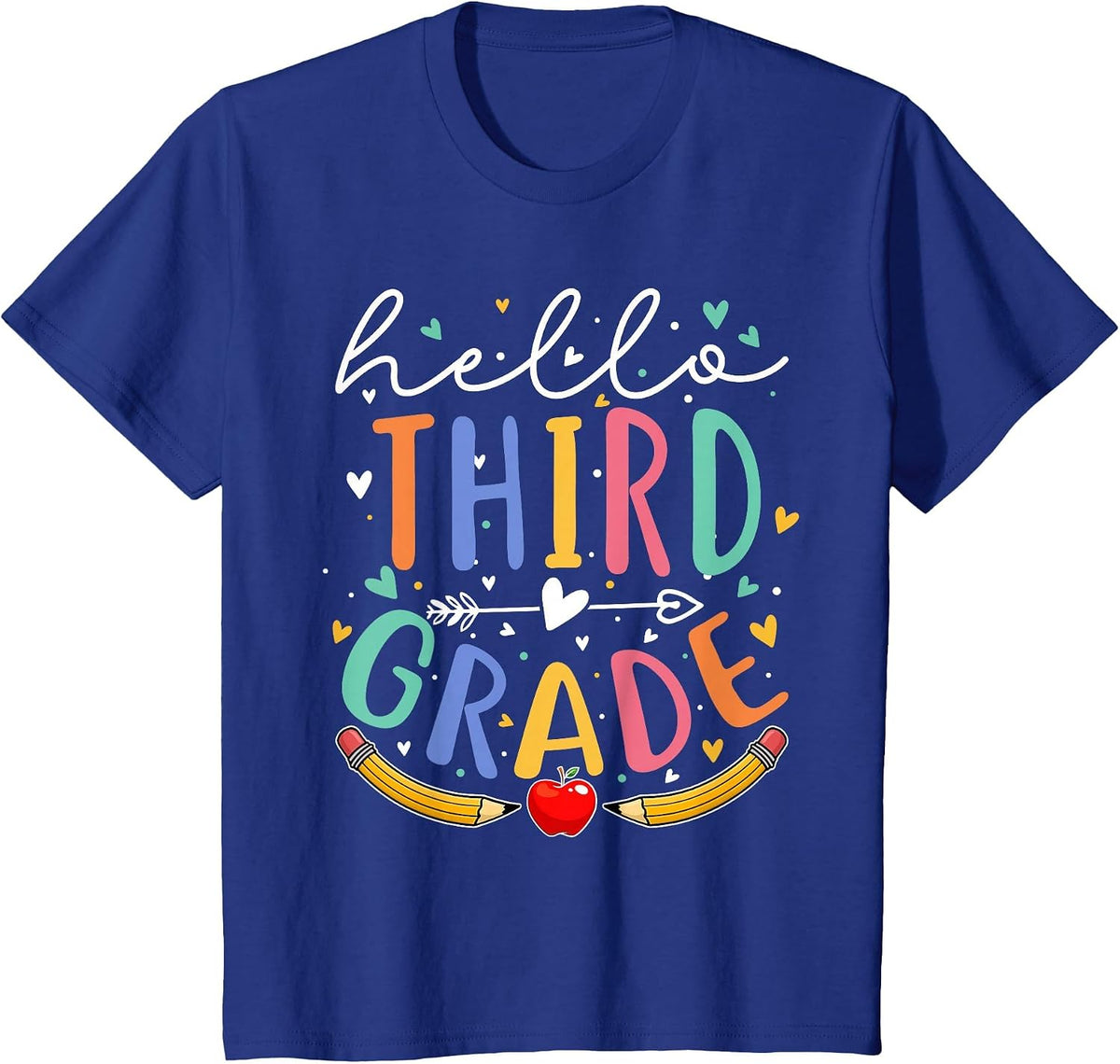 Hello 3rd Grade Tshirt Third Grade Back to School T-Shirt - Royal Blue