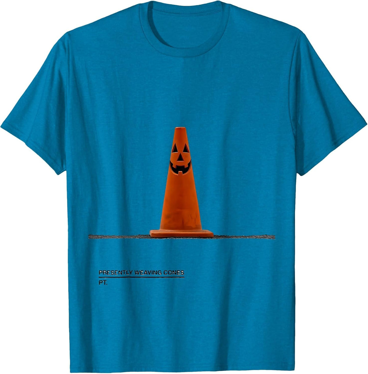 Presently Weaving Cones PT Funny Physical Therapy Halloween T-Shirt - Sapphire Blue
