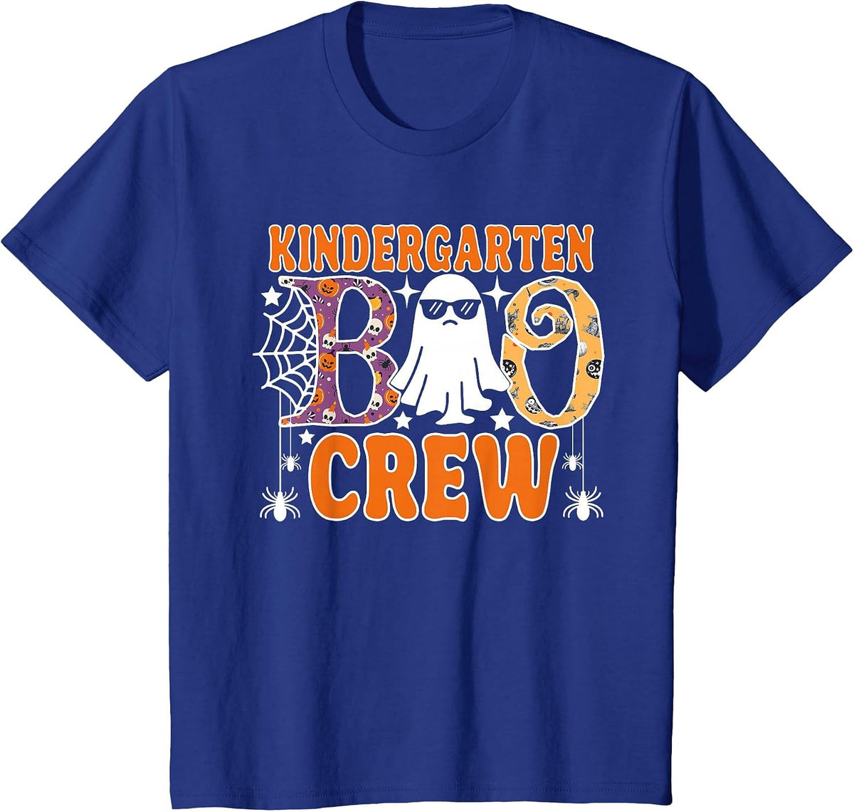 Kindergarten Boo Crew Funny Halloween Teachers Students T-Shirt - Royal Blue