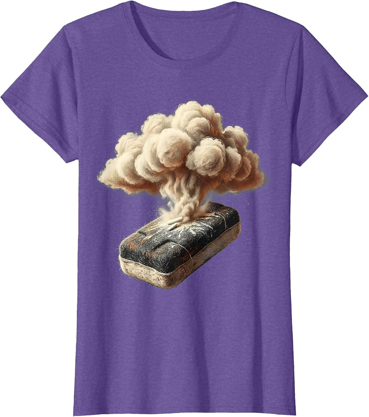 Women's Third Grade Teacher Chalkboard Eraser Dust Art T-Shirt - Purple Heather