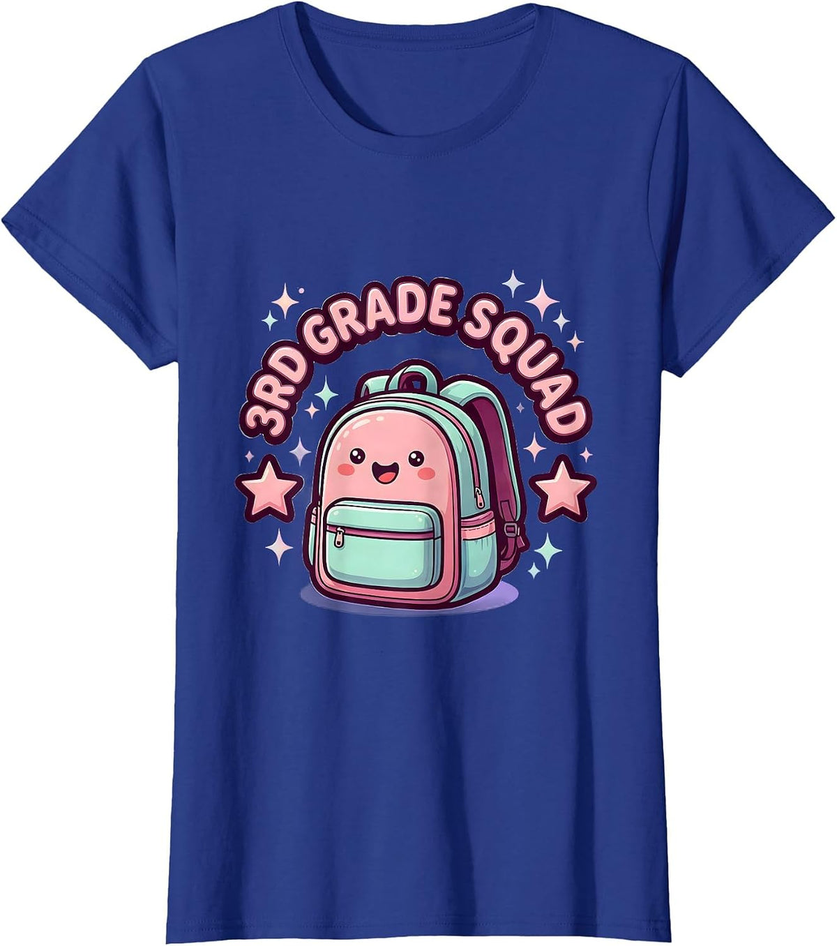 Women's 3rd Grade Squad Cute Kawaii Teacher Student Back To School T-Shirt - Royal Blue