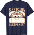 Official Sleepshirt Hedgehog Sleeping Sarcastic Nightdress T-Shirt - Navy Blue