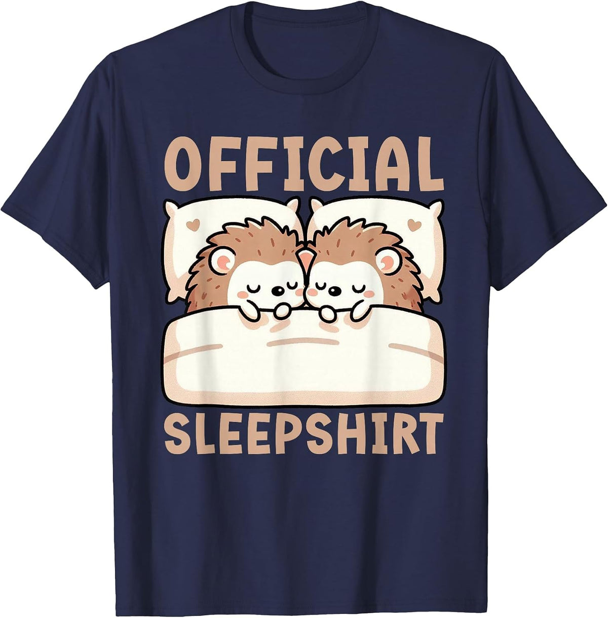 Official Sleepshirt Hedgehog Sleeping Sarcastic Nightdress T-Shirt - Navy Blue