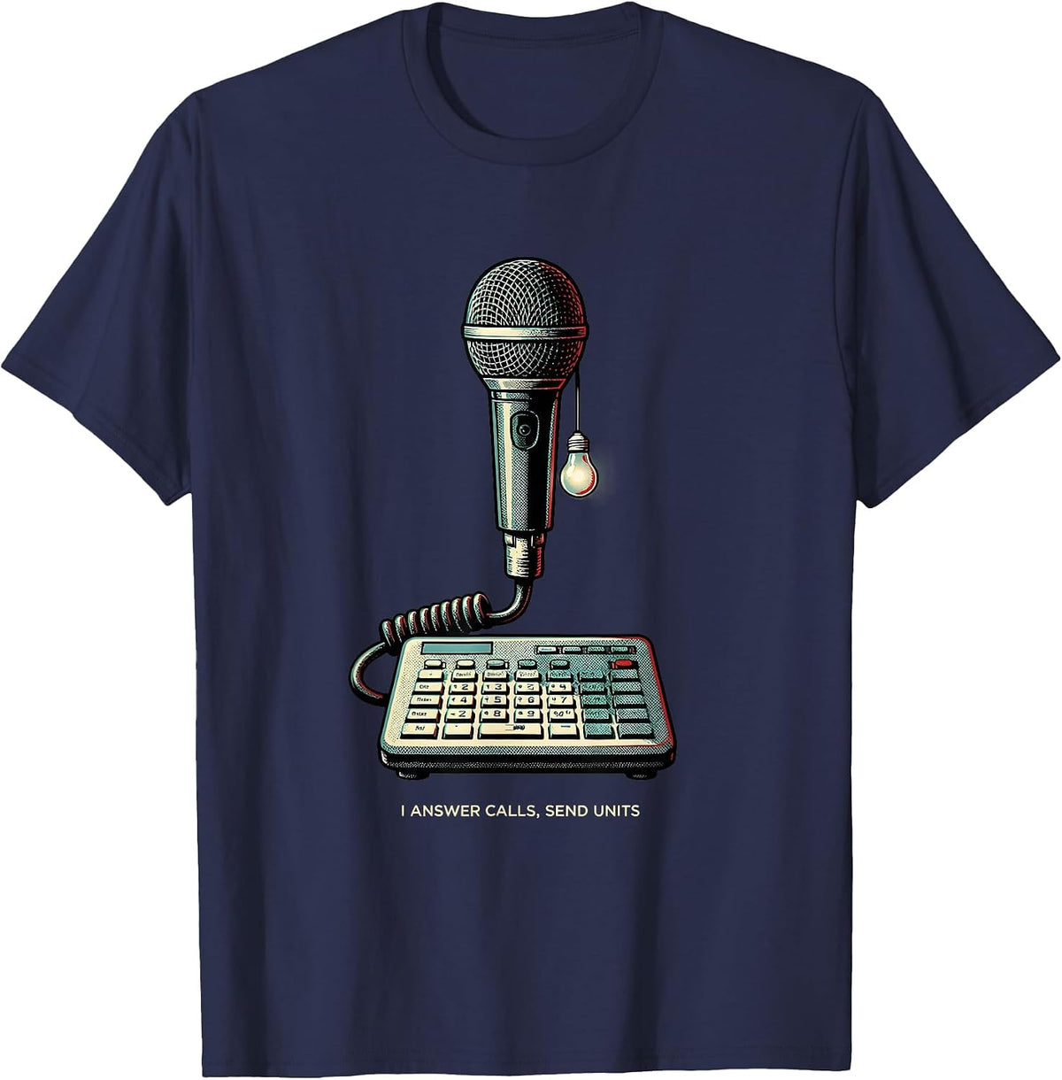 I Answer Calls Send Units Funny 911 Dispatcher Christmas T-Shirt - Navy Blue