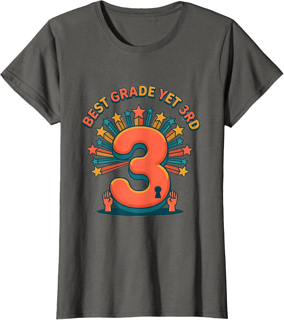Women's Best Grade Yet 3rd Funny Third Grade Back to School Kids T-Shirt - Asphalt Grey