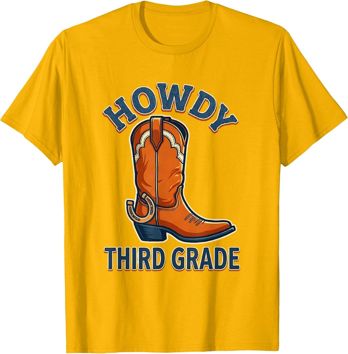 Howdy Third Grade Western Cowgirl Teacher Back To School T-Shirt - Golden Yellow
