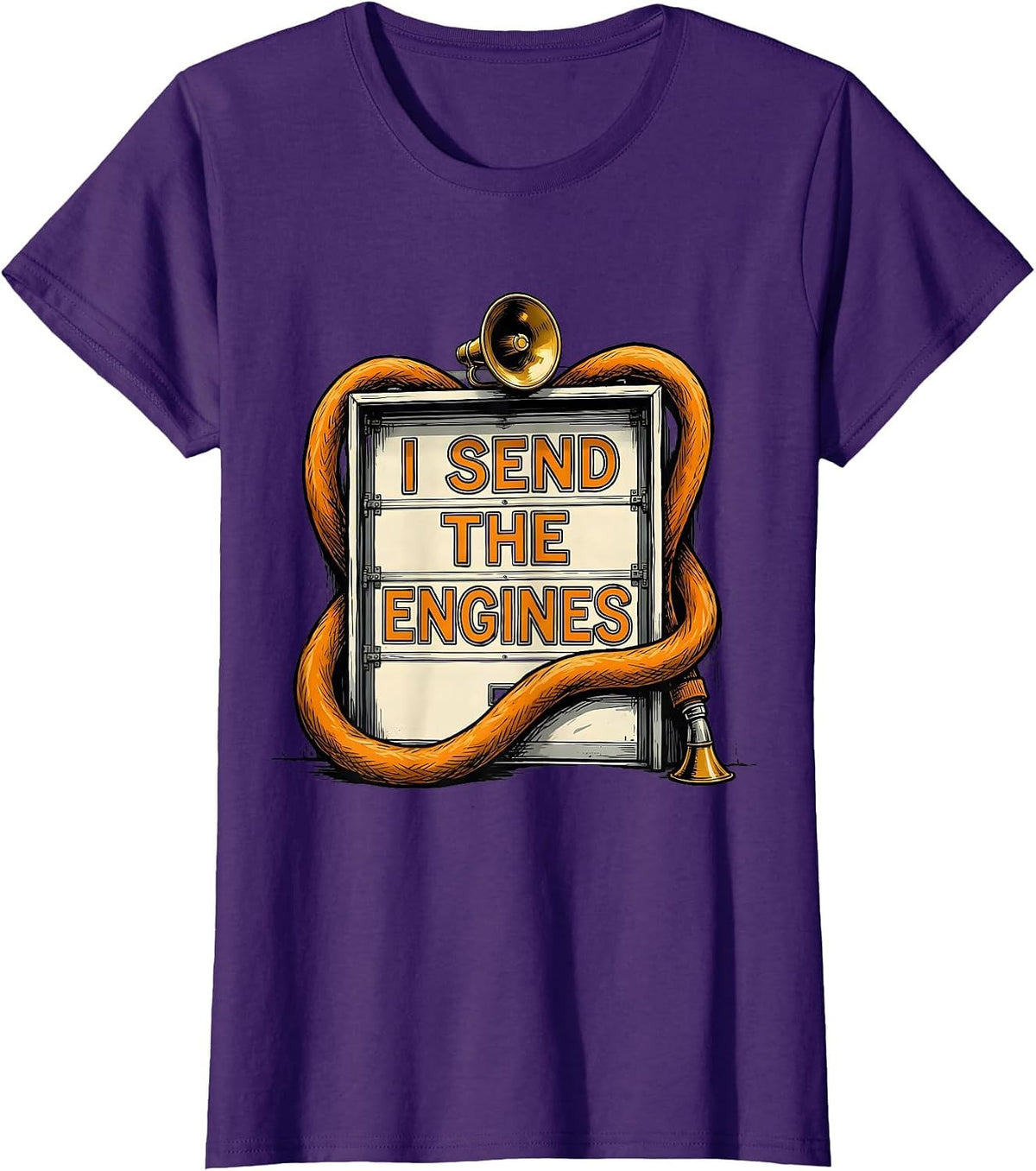Women's I Send The Engines Funny 911 Dispatcher Emergency Dispatch T-Shirt - Purple