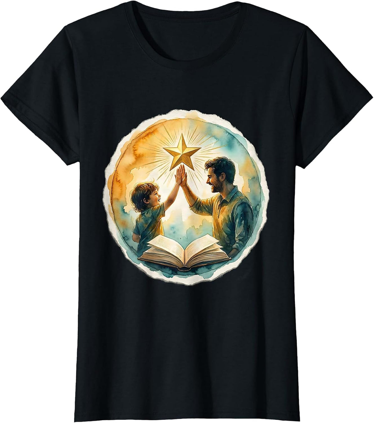 Special Education High Five Student Teacher Illustration T-Shirt - Black