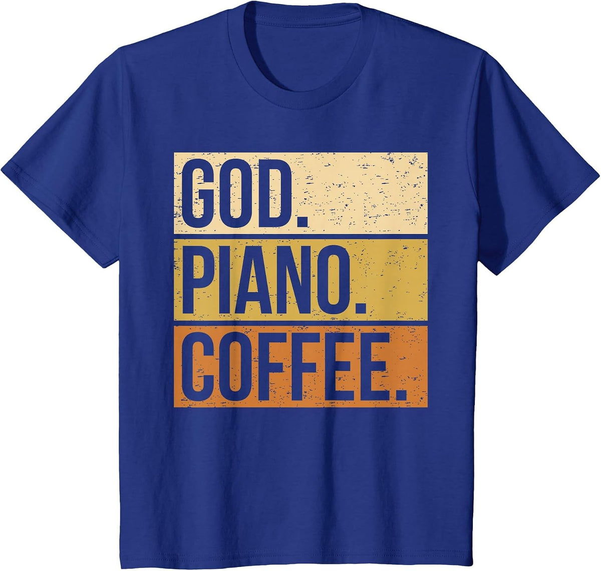 Piano Player Pianist Piano Church Religion I God Coffee T-Shirt - Royal Blue