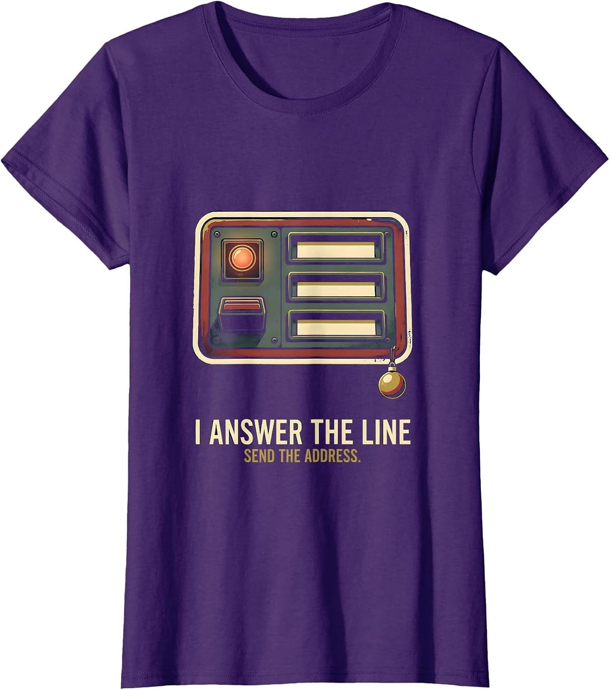 Women's I Answer The Line Send The Address Vintage 911 Dispatcher T-Shirt - Purple
