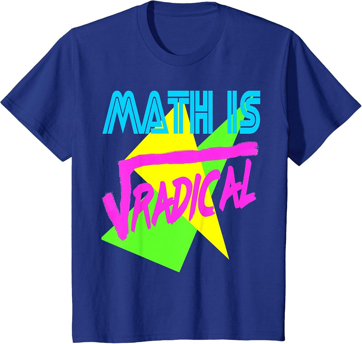 Funny Math is Radical Retro 80s Vintage Algebra Teacher T-Shirt - Royal Blue