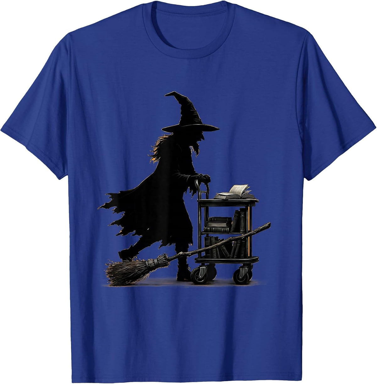 Men's Witch Librarian Minimalist Halloween Occupation Humor T-Shirt - Royal Blue
