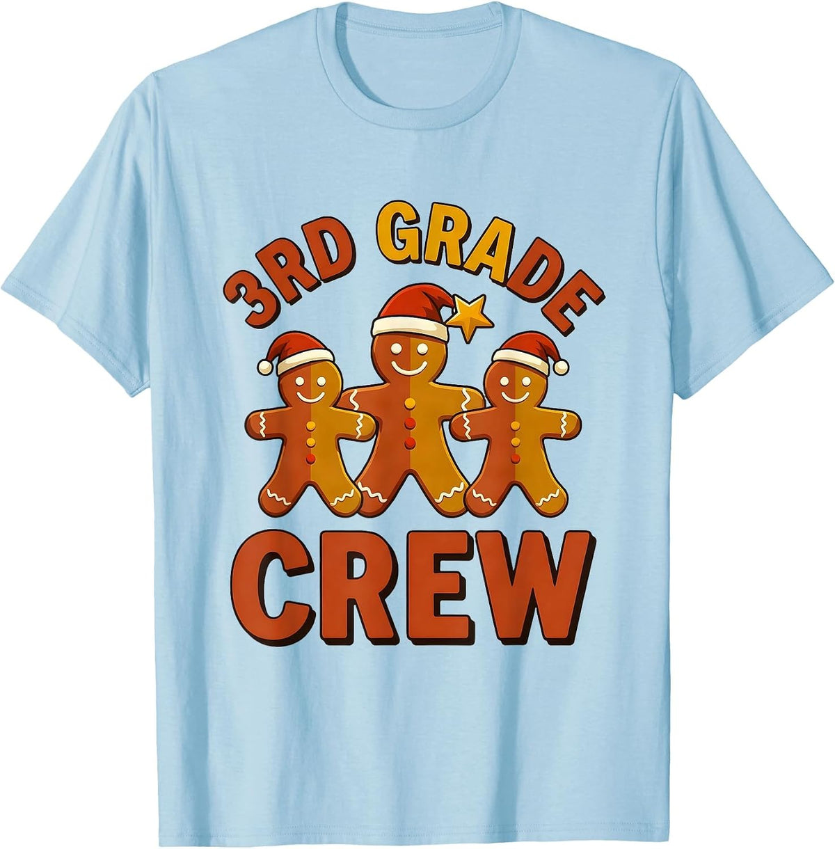 Men's 3rd Grade Crew Funny Teacher Christmas Classroom Humor T-Shirt - Baby Blue