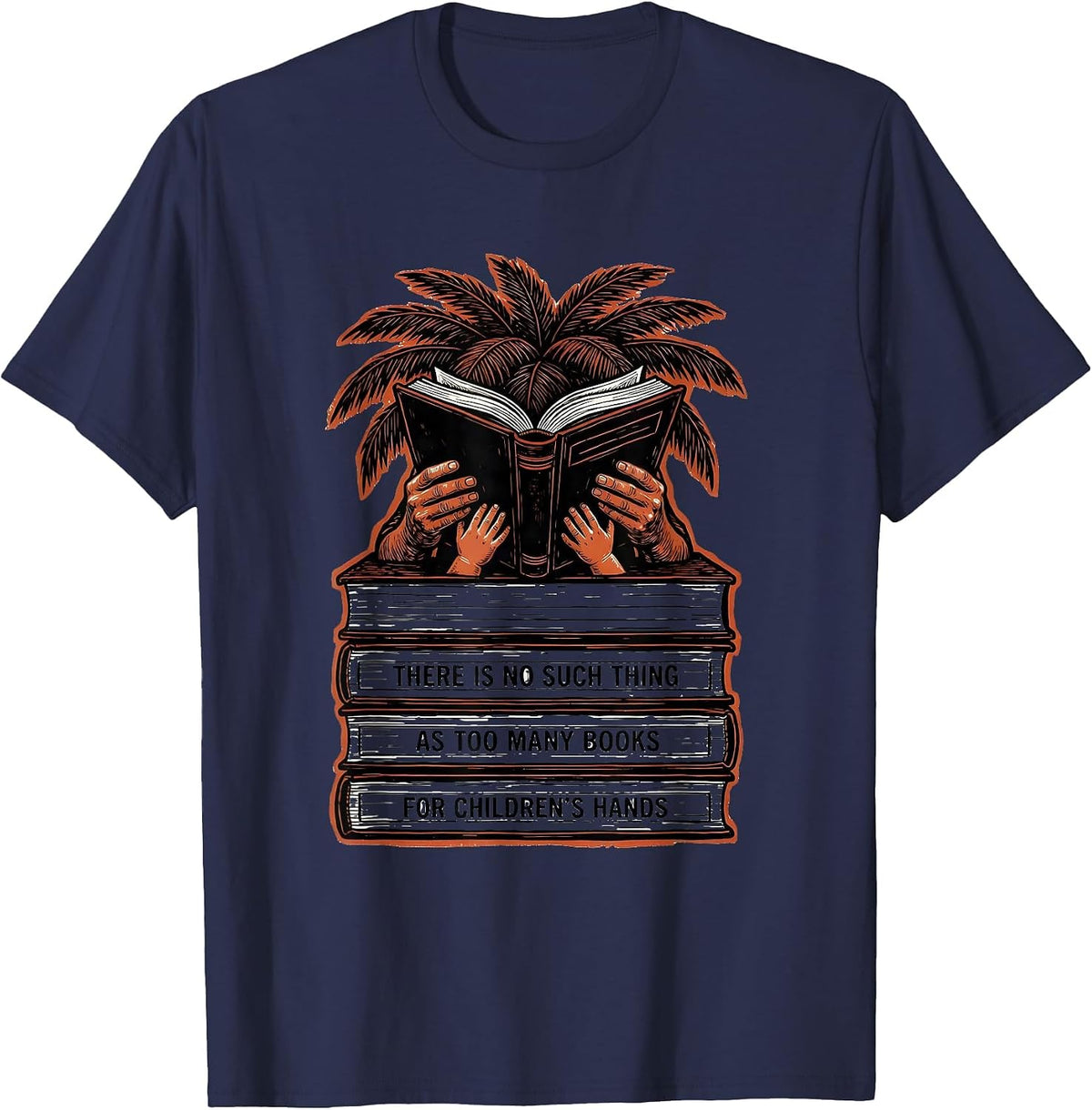 There Is No Such Thing As Too Many Books For Children's T-Shirt - Navy Blue