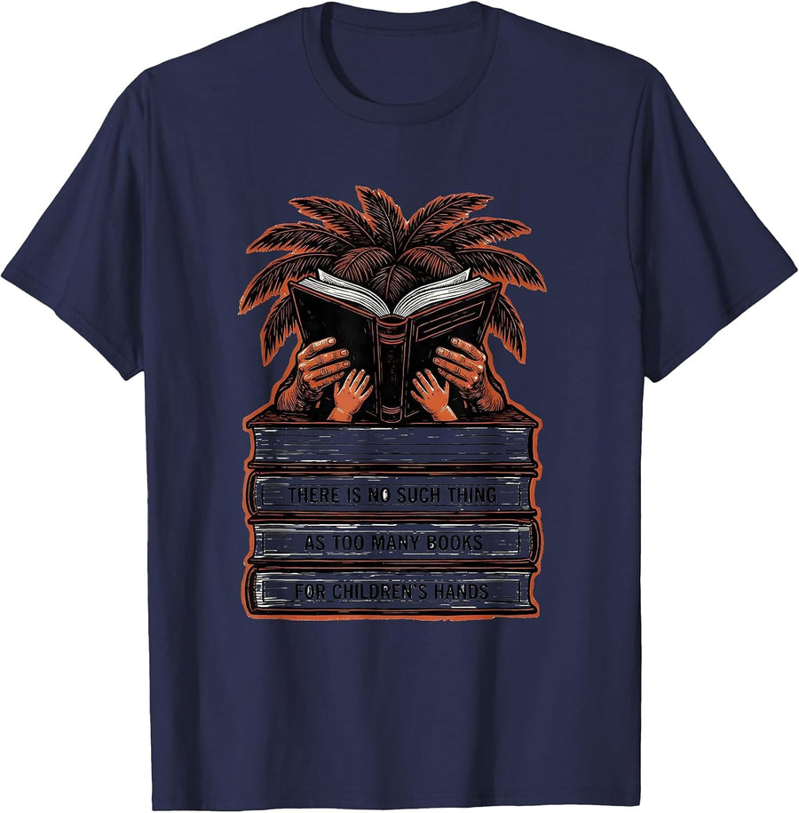 There Is No Such Thing As Too Many Books For Children's T-Shirt - Navy Blue