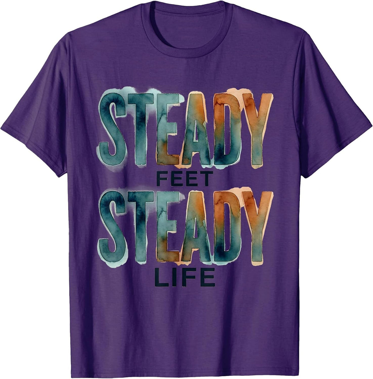 Steady Feet Steady Life Fall Prevention Design T-Shirt - Purple