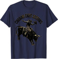 Chasing Eight Seconds Rodeo Bull Riding Design T-Shirt - Navy Blue