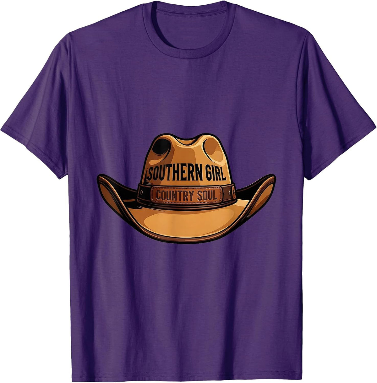 Southern Girl Country Soul Country Music Design T-Shirt - Purple
