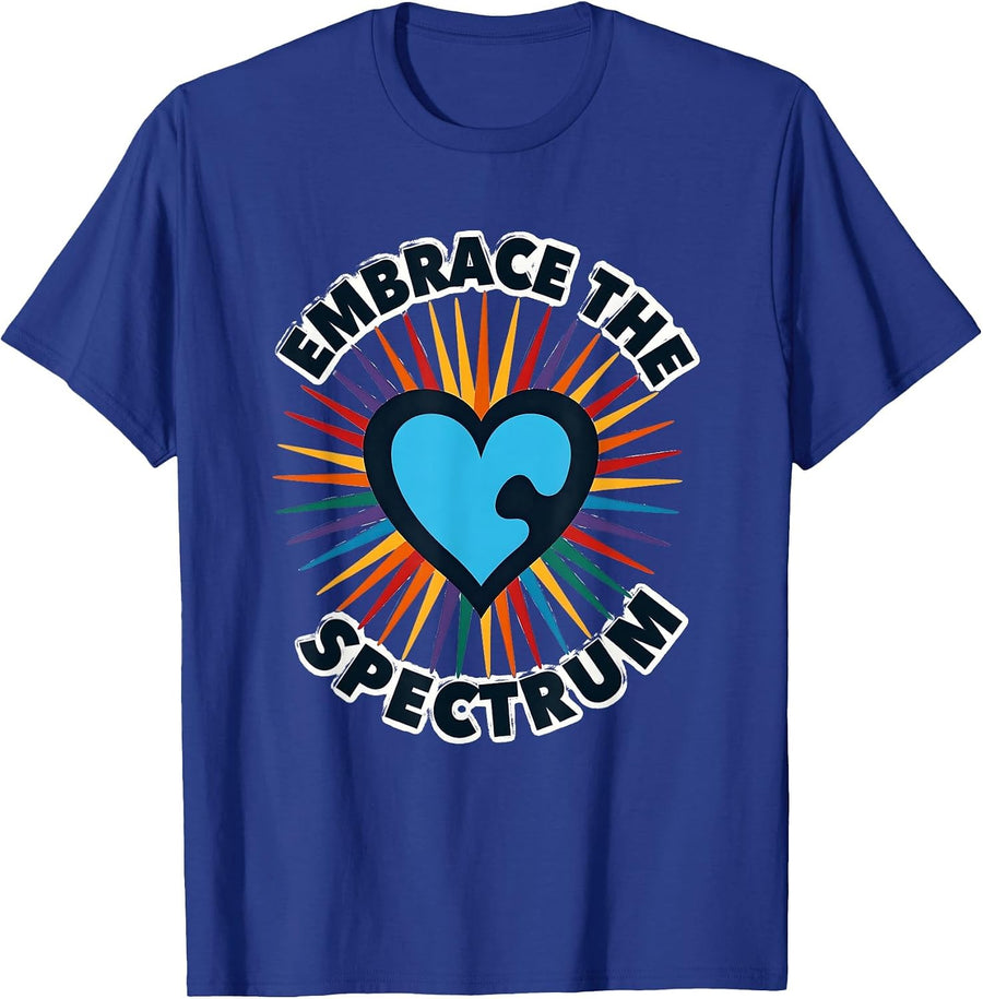 Embrace the Spectrum Light It Up Blue Autism Design T-Shirt - Royal Blue
