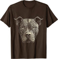 Pit Bull Mom Dog Lover Mandala Artistic Pitbull Owner Women T-Shirt - Brown