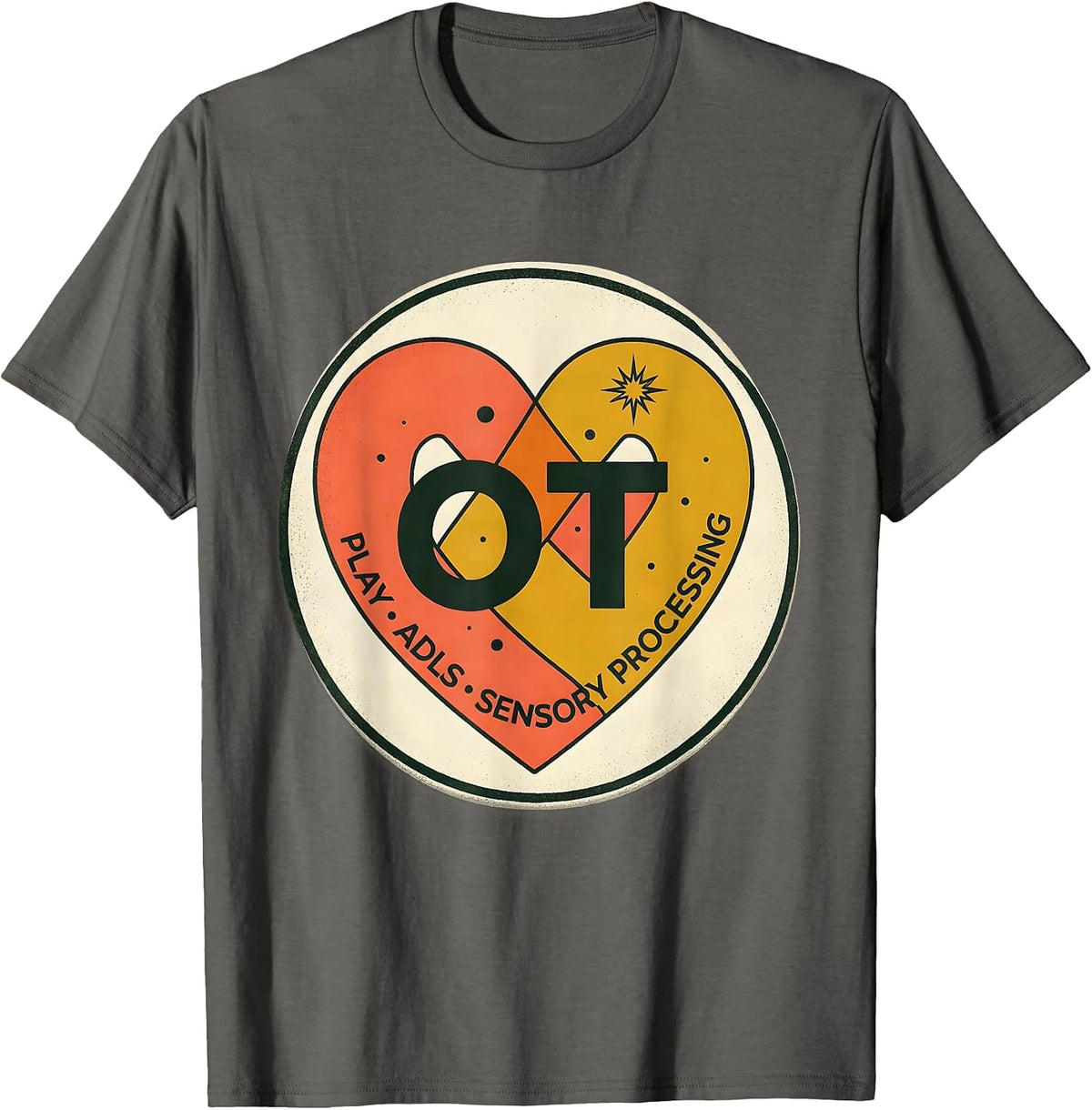 OT PLAY ADLS Sensory Processing Midcentury Modern T-Shirt - Asphalt Grey