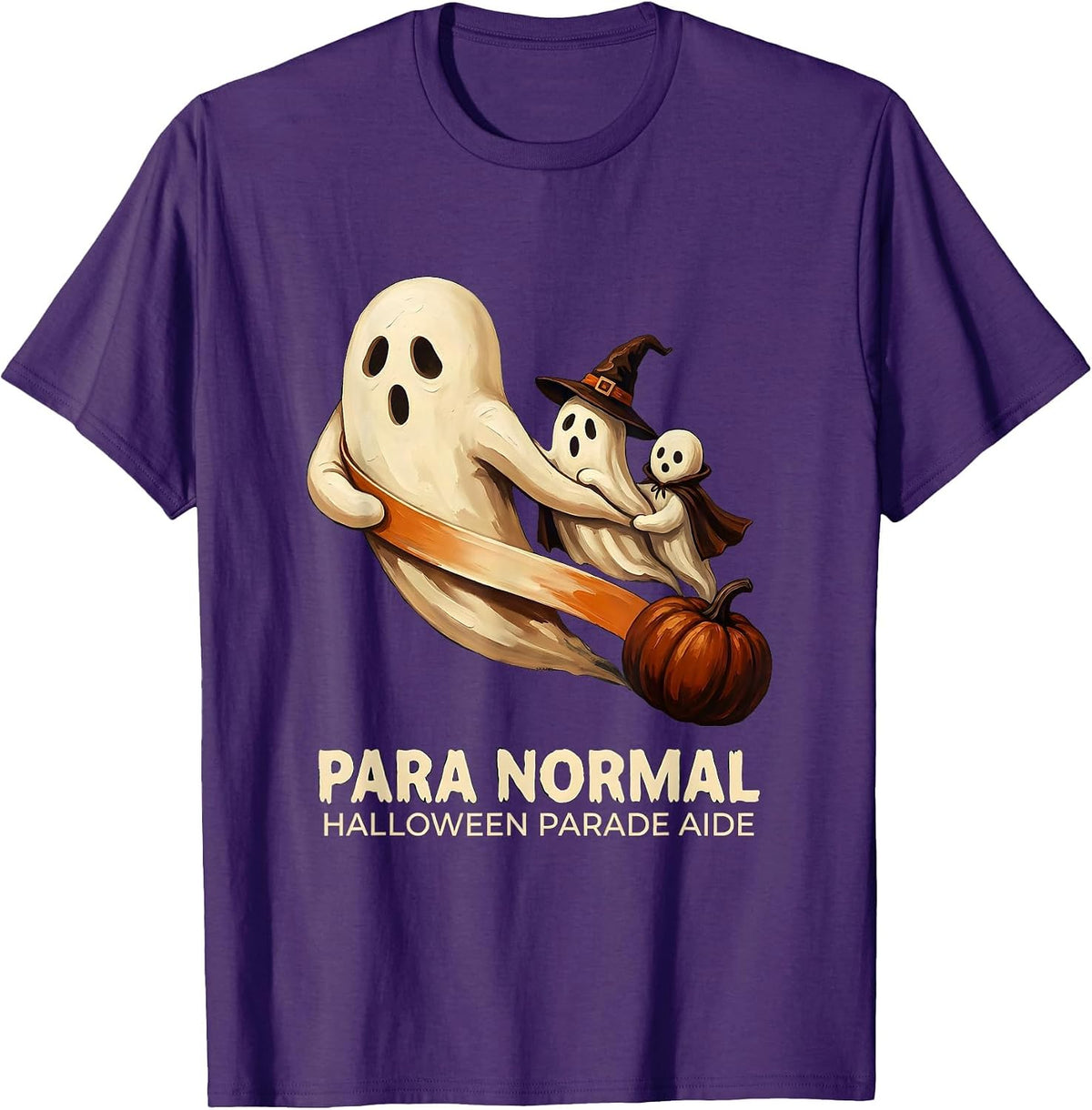 Para Normal Halloween Parade Aide Ghost Para Teacher Aide T-Shirt - Purple