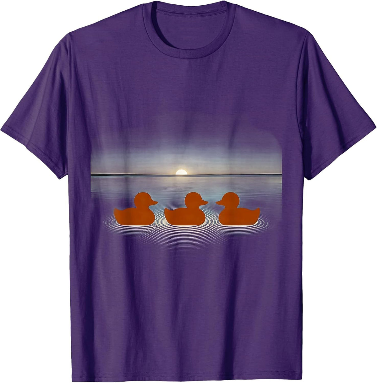 Duck Decoys Floating on Still Water Hunting Art T-Shirt - Purple