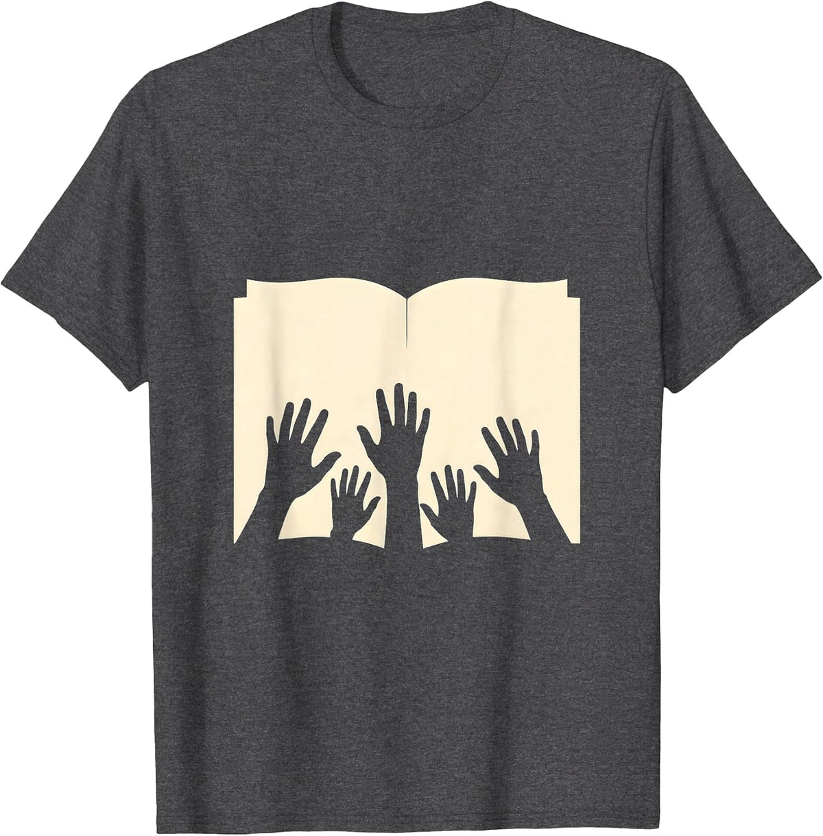 Sped Teacher Diverse Hands Open Book Graphic T-Shirt - Dark Heather Grey