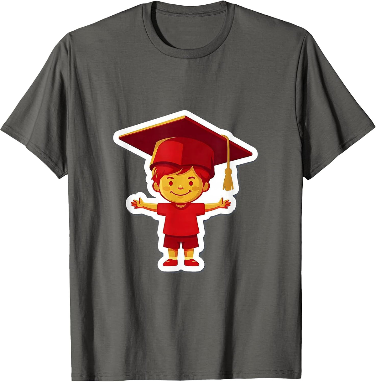 Men's Sped Teacher Graduation Cap Kid Illustration T-Shirt - Asphalt Grey