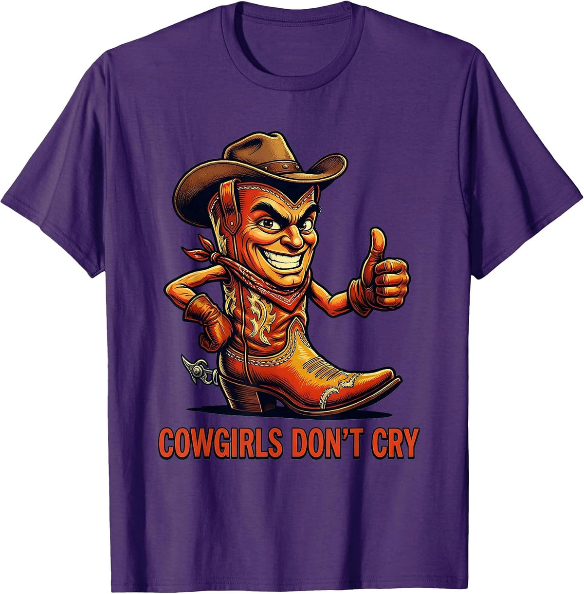 Men's Cowgirls Don't Cry Western Spirit Design T-Shirt - Purple
