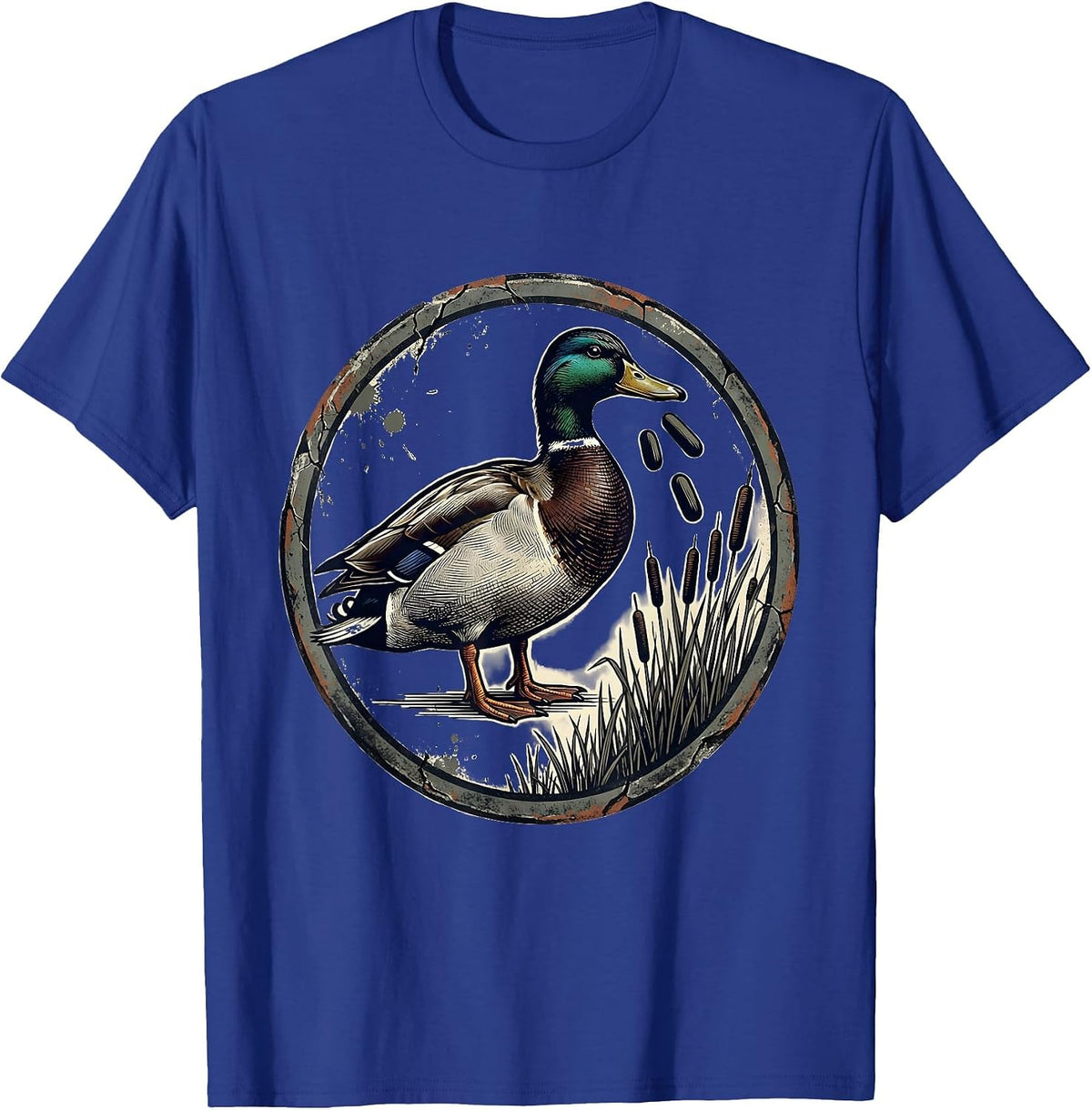 Unimpressed Mallard Distressed Duck Hunter Humor T-Shirt - Royal Blue