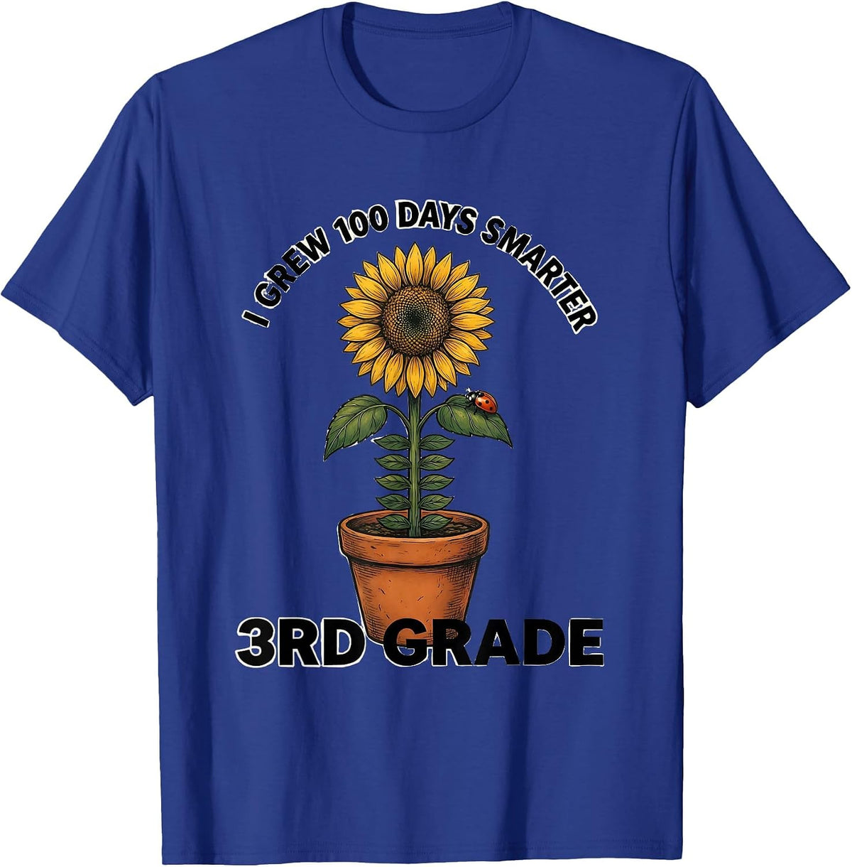 I Grew 100 Days Smarter — 3rd Grade Playful Teacher T-Shirt - Royal Blue