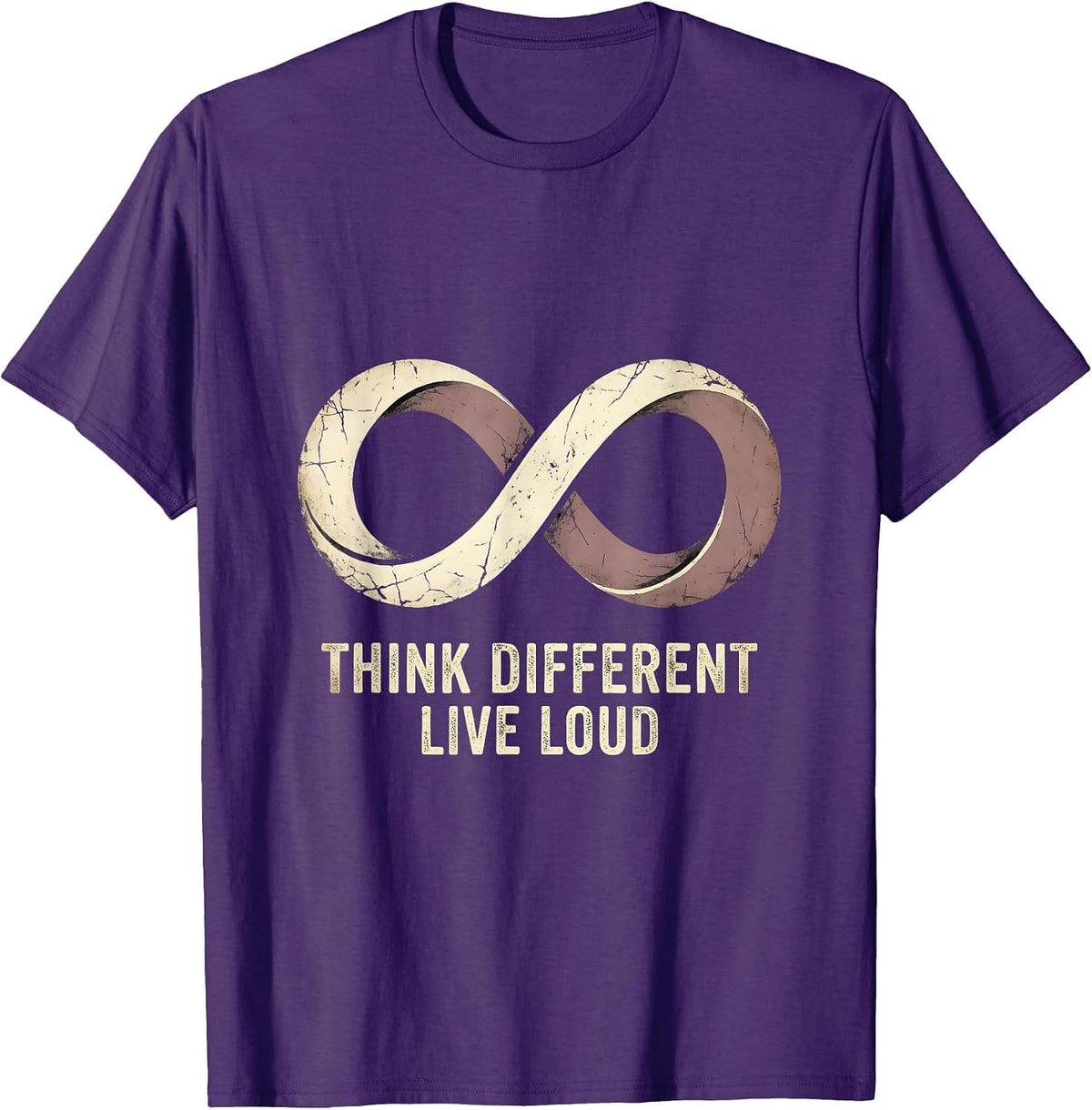 Think Different Live Loud Autism Awareness Design T-Shirt - Purple