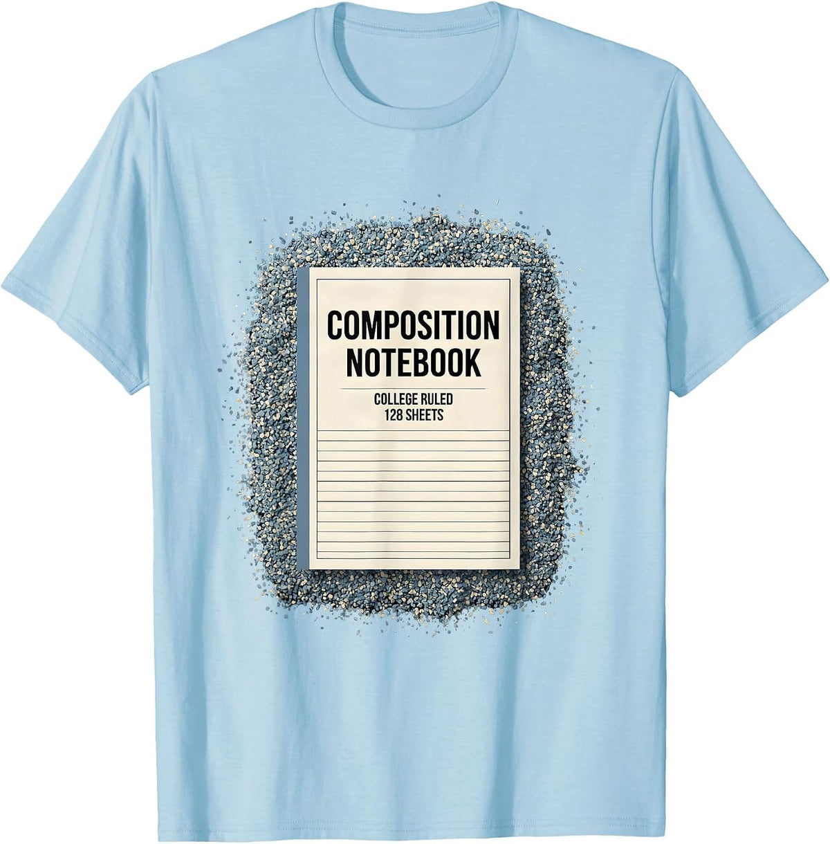Men's Composition Notebook College Ruled 128 Sheets Teacher T-Shirt - Baby Blue
