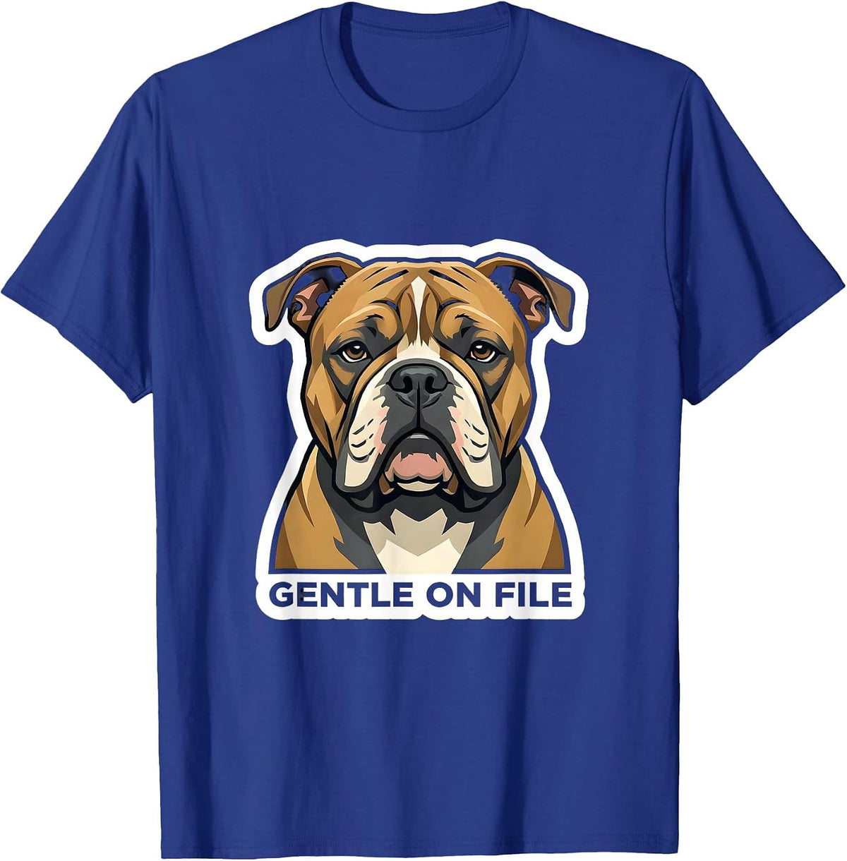 Men's Gentle On File Funny Pitbull Dog Meme Humor T-Shirt - Royal Blue