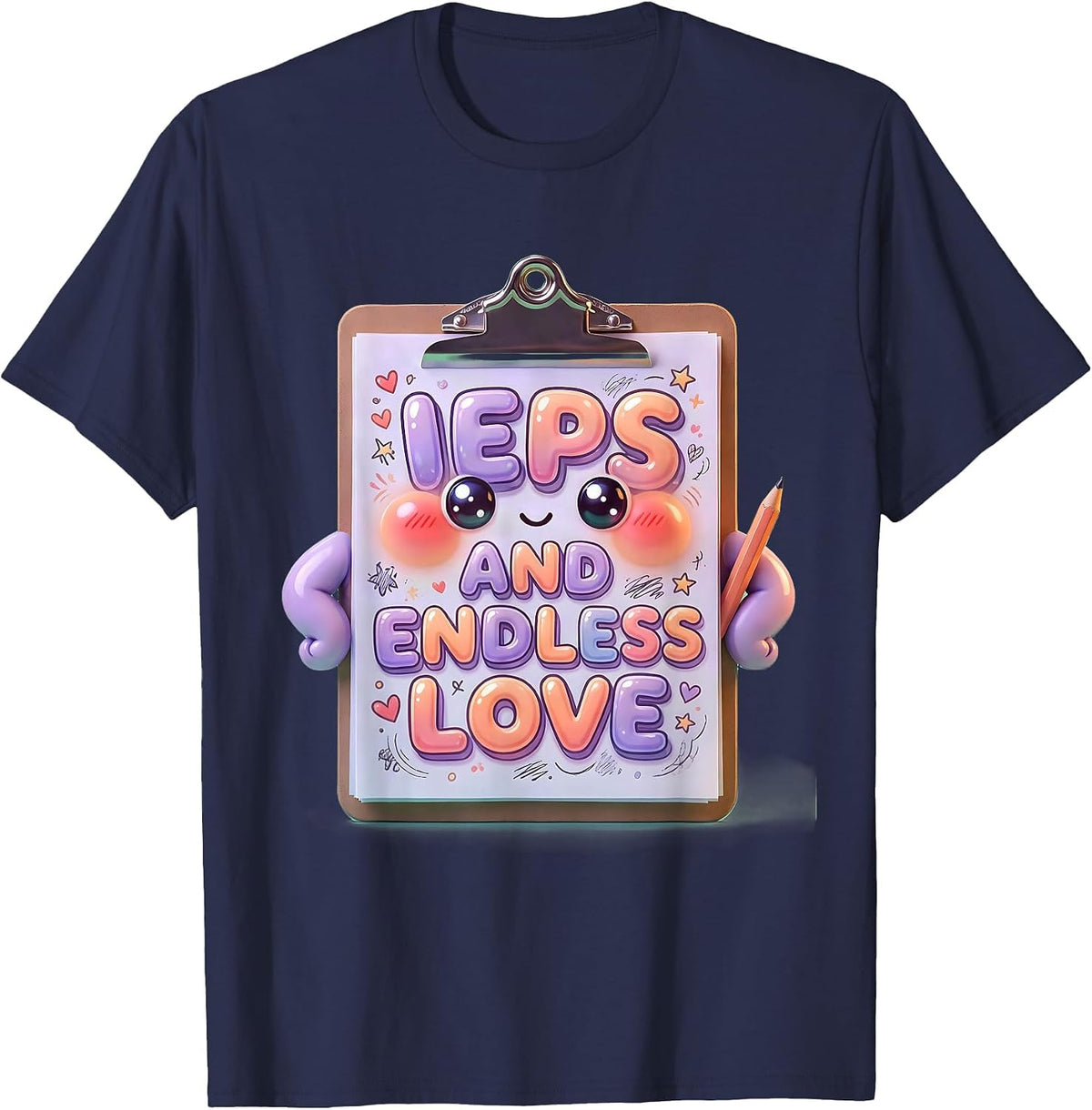 Men's IEPs and Endless Love SPED Teacher Design T-Shirt - Navy Blue