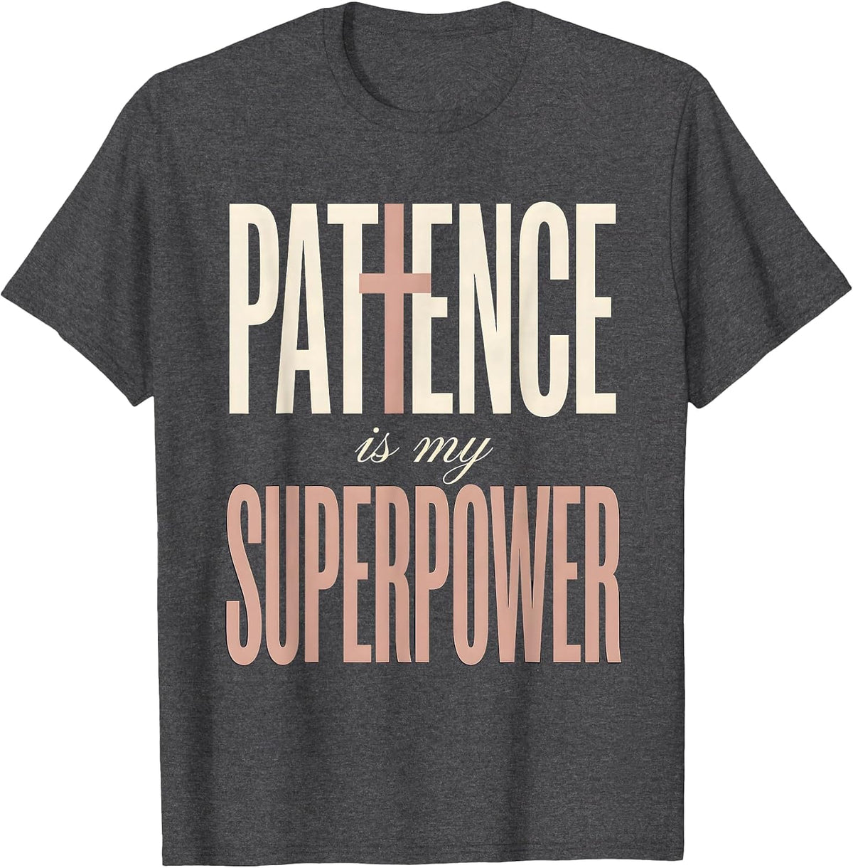 Men's Patience Is My Superpower Sped Teacher Design T-Shirt - Dark Heather Grey